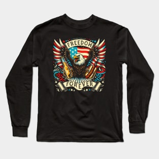 American Eagle - Fourth of July Celebrations - Beer and Hot Dogs Long Sleeve T-Shirt